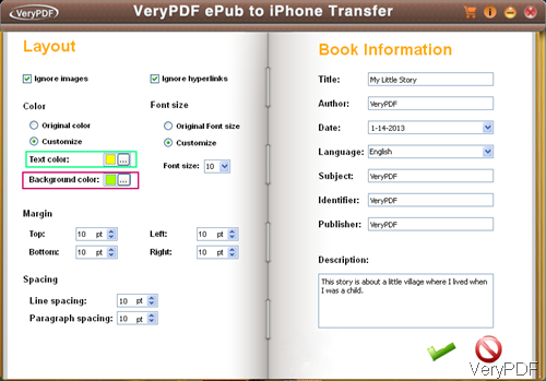 software setting menu of ePub to iPhone Transfer