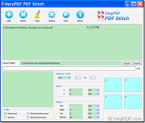 reorder and impose PDF pages with VeryPDF PDF Impose (PDF Stitcher)