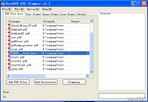 software interface of PDFstamp 3.2