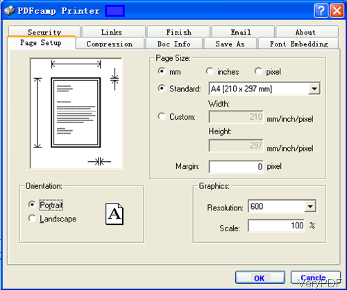 software interface of PDFcamp