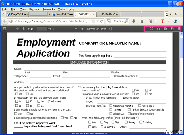 Employment application for word: template du jour   