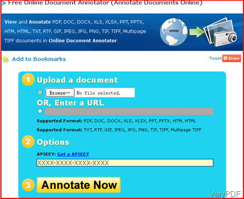 online website of PDF annotator