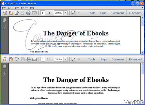 underlay PDF and original PDF