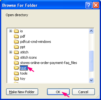choose an output folder to save PDF