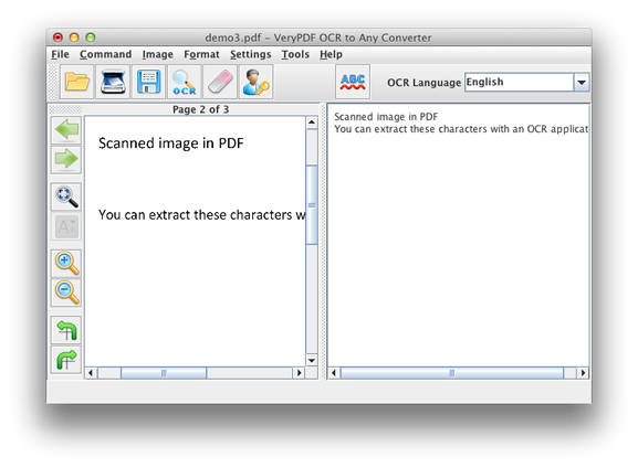 main interface of VeryPDF OCR to Any Converter for Mac