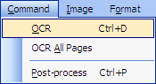 command menu of VeryPDF OCR to Any Converter
