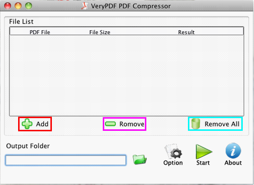 interface of PDF Image Downsample Tool for Mac
