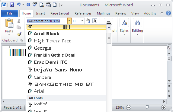 use the extracted font in Microsoft Word