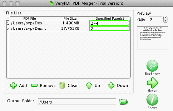  Interface of PDF Combiner for Mac OS
