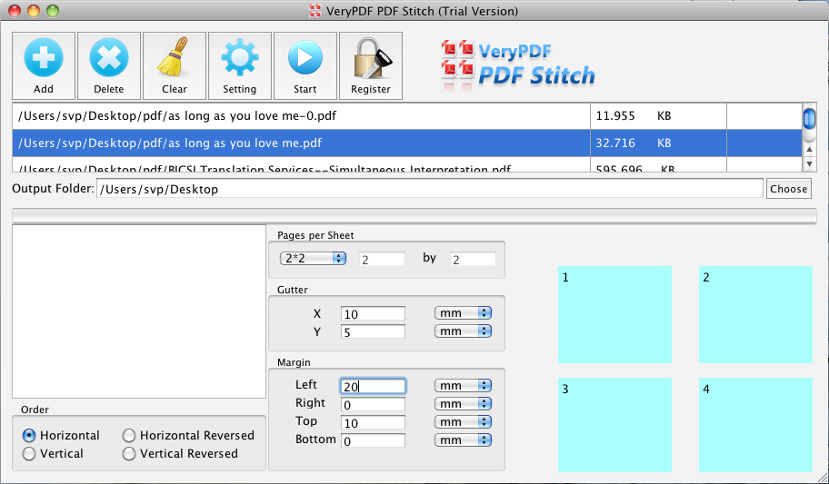 Stitch multiple PDF pages to one page with VeryPDF PDF Stitch