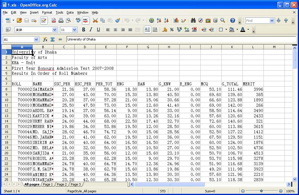 Open Excel in OpenOffice