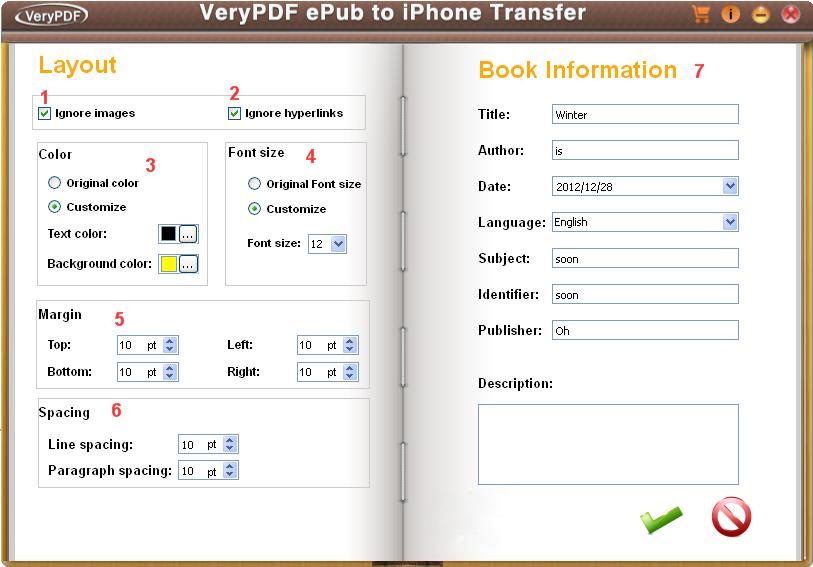 set options before convert files like PDF to ePUB