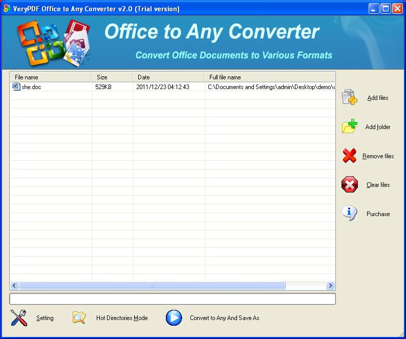 Interface of Office to Any Converter