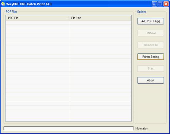 The interface of Batch PDF Print Manager