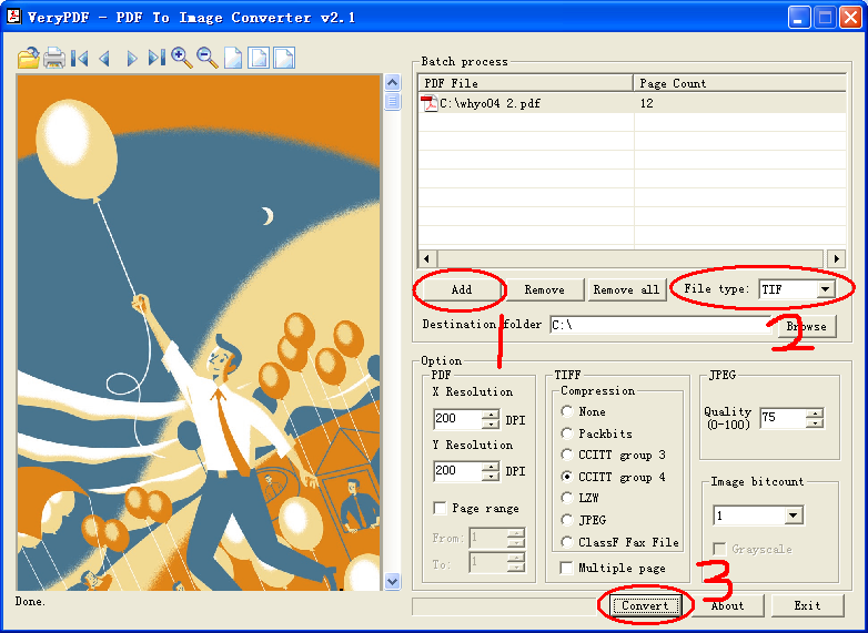 Use PDF to Image Converter by 3 steps