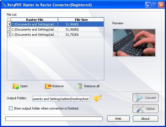 UI of BMP to Vector PDF Converter