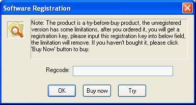 The Software Registration dialog box