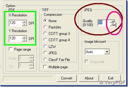 set resolution and JPEG quality and click convert