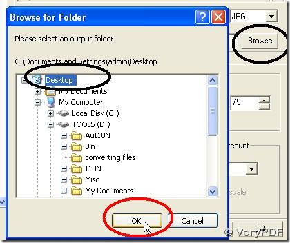 select folder and click ok for saving JPG