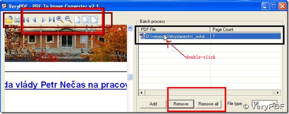 double click PDF path and adjust PDF preview with buttons above