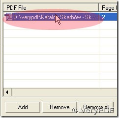 processing table containing PDF path