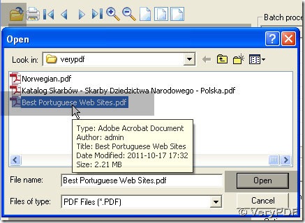 dialog box for adding PDF for preview first