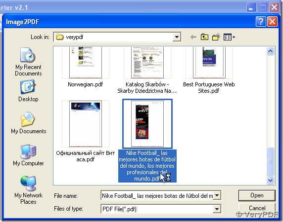 Add PDF files with pop dialog box image2pdf