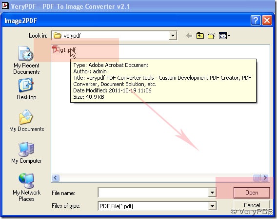 add PDF files with GUI interface of PDF to Image Converter