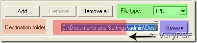panel for selecting targeting file type and targeting folder