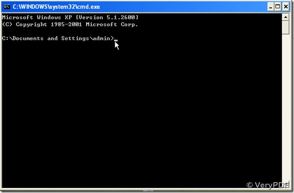 command prompt window at the beginning