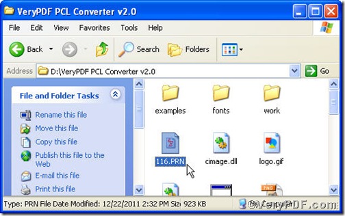 prn file contained in PCL Converter 