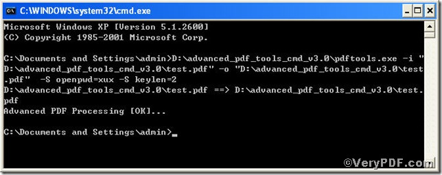 detailed operation in  command prompt 