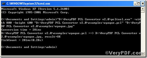 detailed operation on command line displayed in command prompt