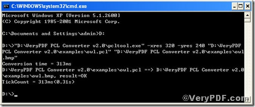 detailed operation of command line displayed in command prompt window 
