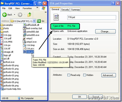 pxl file contained in  PCL Converter 