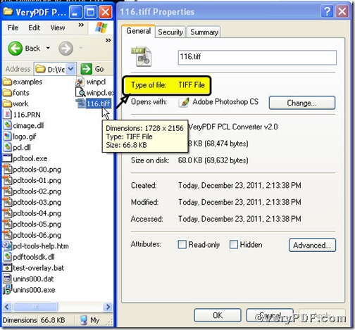 till file contained in PCL Converter 
