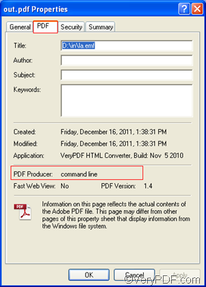 how to find  PDF producer after you set PDF producer 