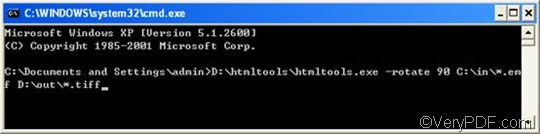 command prompt with the command line