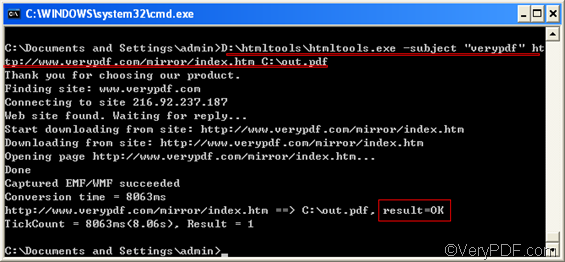 command line and information of covnersion from http link to pdf