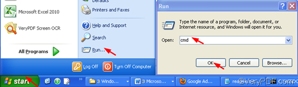 run the Windows Command Prompt