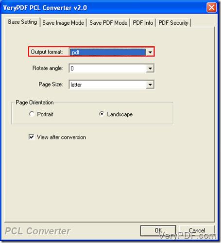 setting output format