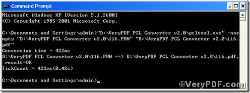 detailed operation of command line displayed in  command prompt window 