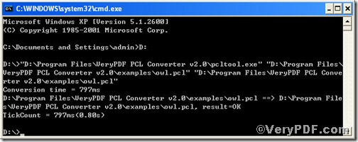 detailed operation of command line displayed in  command prompt window 