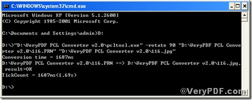 detailed operation of command line displayed in  command prompt window