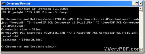 detailed operation of command line displayed in  command prompt window