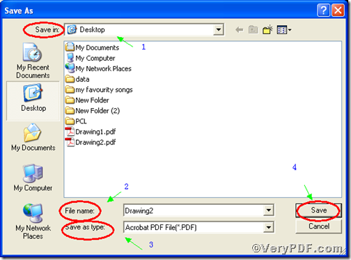 select “PDF” in "Save As" dialog for printing   files of AutoCAD to pdf