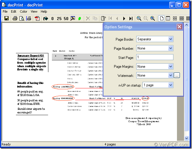 main interface of docPrint