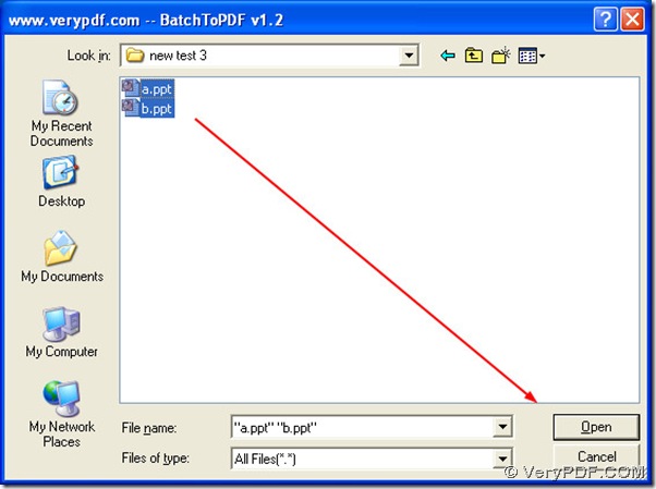 dialog box for selecting ppt files