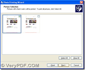 wizard of printing image to pdf