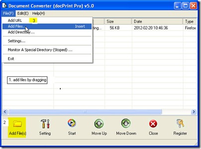 add files to Document Converter